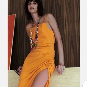 Zara Blogger's Fav Orange Draped Dress
